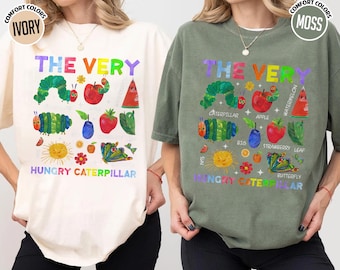 Very Hungry Caterpillar Teacher Shirt, Kindergarten Back To School Tee