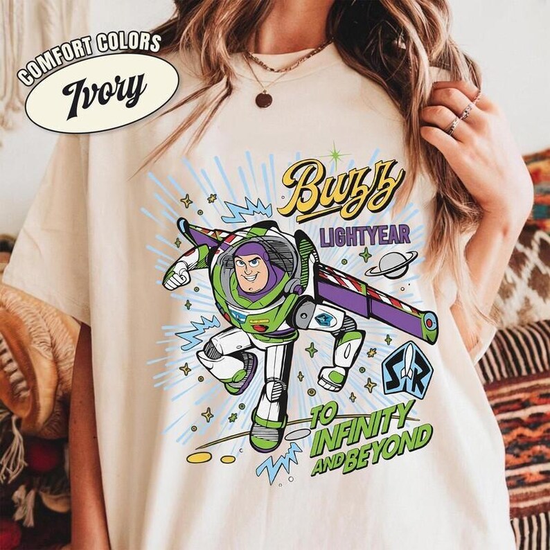 Retro Buzz Lightyear To Infinity And Beyond Shirt, Toy Story Pixar Disneyland Tee, Space Ranger Shirt, Disneyland Family Trip Matching image 4
