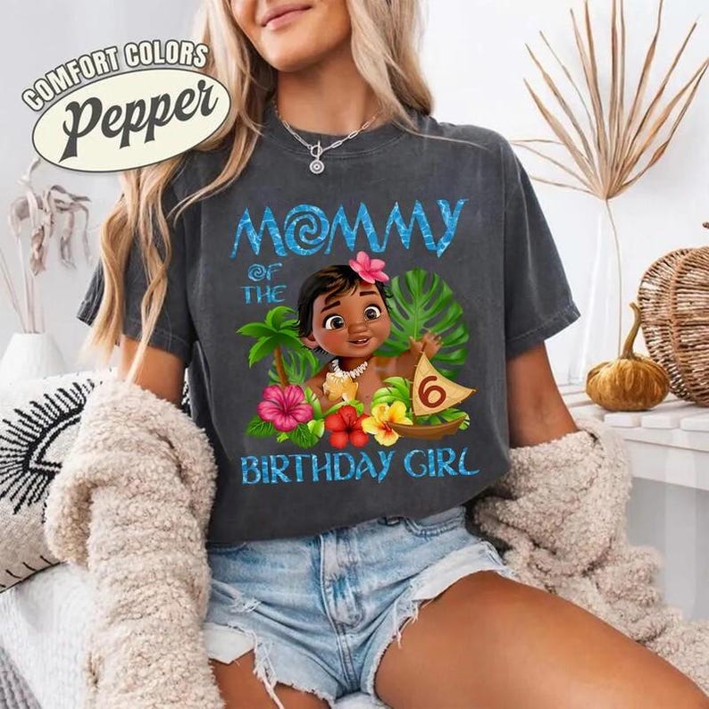 Disneyland Moana Birthday Family Shirts, Custom Birthday Princess Moana Tees, Disneyland Birthday Girl Sweatshirt, Family Birthday Shirt image 1