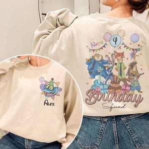 Personalized Name Age Zootopia Birthday Boy Shirt, Disneyland Judy Hopps Nick Wilde Gary De'Snake Birthday Squad Gift, Disneyland Family Tee image 2
