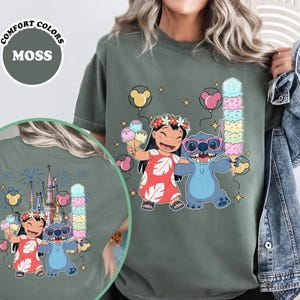 Camiseta de dos caras de Lilo y Stitch, camiseta de Stitch del Reino Mágico del Castillo de Disney, camiseta de viaje de Lilo y Stitch a Disney, camisetas para niños y adultos imagen 6