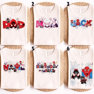 Personalized Spidey And His Amazing Friends Hero Movie Dad Shirt, Spiderman Fathers Day Shirt, Custom Dada Birthday Gift afbeelding 1