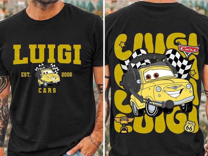 Comfort Colors Vintage Custom Pixar Cars Shirt, Lightning McQueen Mater Radiator Springs, Disneyland Family Tee, Disneyland Trip 2026 Tee image 6