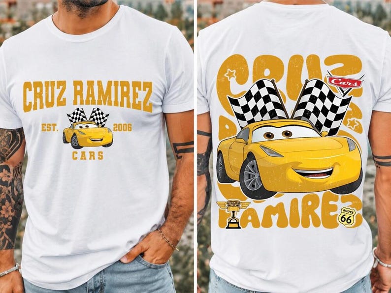 Comfort Colors Vintage Custom Pixar Cars Shirt, Lightning McQueen Mater Radiator Springs, Disneyland Family Tee, Disneyland Trip 2026 Tee image 3