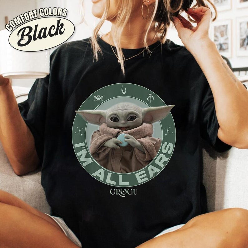 StarWars The Mandalorian and Grogu I'm All Ears Tee, Mando AT-RT Escape, Father's Day Starwars Shirt, StarWars Fan Gift Shirt, Gifts for Dad afbeelding 2