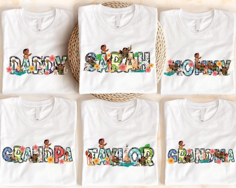 Disney Princess Moana Shirt, Disney Moana Maui Shirt, Personalized Moana Name Shirt, Moana Family Matching Shirt, Hei Hei and Pua Sweatshirt Bild 1
