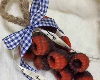 Raspberry Bunch Soap on String | Handmade Glycerin Soap | Aromatic and Functional