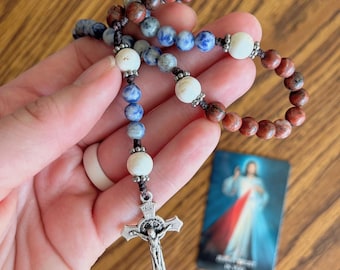 Handmade Rosary - Divine Mercy - Jesus I Trust in You