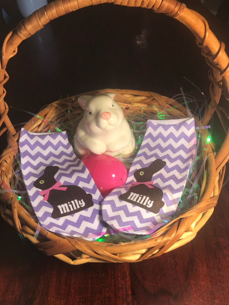 Personalized Chocolate Bunny No Show Socks