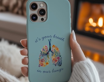 It's Your Breath In Our Lungs, Floral Jesus Phone Case, Gift for Christian Women, Phone Case Trending