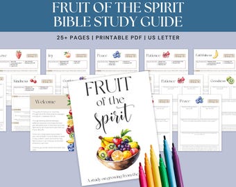 Fruit of the Spirit Bible Study, Fruit of the Spirit Printable, Adult Bible Worksheets, New Believer Guide, Bible Study Guide for Teens