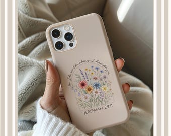 Jeremiah 29:11 Boho Floral Christian Phone Cases, Phone Case Trending, Jesus Phone Case, Baptism Gift for Teen, Christian Gift for Women