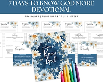 Women's Bible Study guide, Bible Study Printables, Bible Study Template, Boho Floral Christian Women's Bible Study Guide, Know God Better