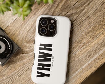 White YHWH Minimalist, Bible Verse Phone Case, Jesus Phone Case, Gift for Christian Women