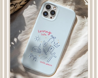 Loving Life With Jesus Christian Phone Cases, Jesus Phonecase, Aesthetic Phone Case, Gift for Baptism, Christian Gift for Women