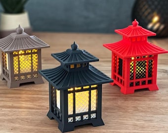 Linterna japonesa en miniatura: decoración japonesa, linterna de pagoda, linterna Shoji, linterna de puerta Torii, lámpara de escritorio, decoración de habitaciones, decoración del hogar, impresión 3D.