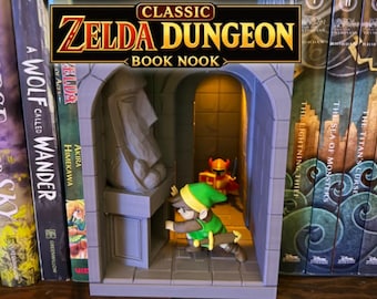 Classic Zelda dungeon book nook with light
