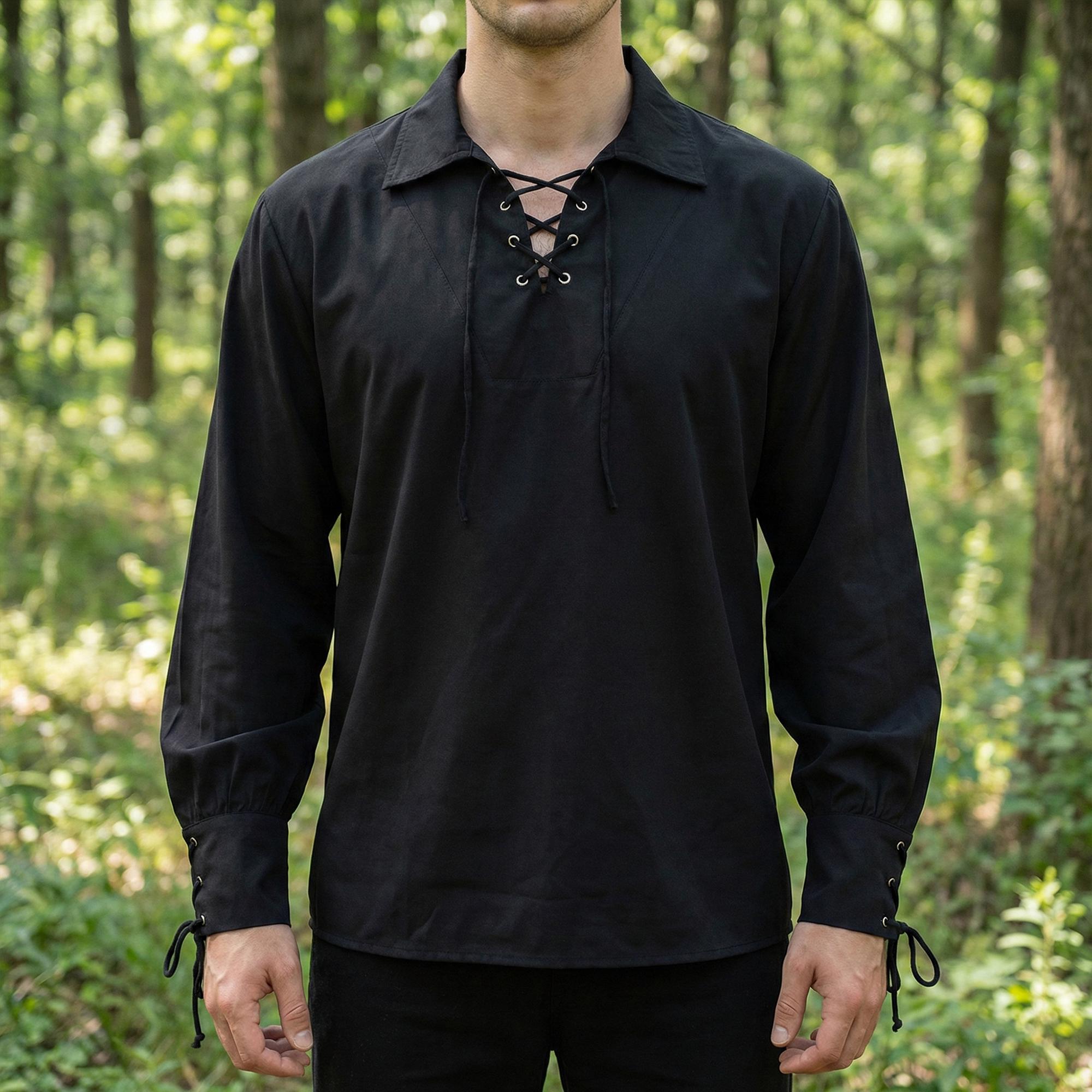Mens Medieval Tunic Shirt, Renaissance Pirate Cosplay Top, LARP Costume ...