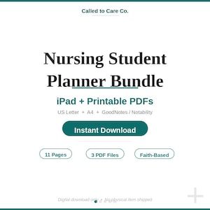 Nursing Student Planner Bundle | Clinical Brain Sheets, Study, Exam Countdown (Printable PDF)