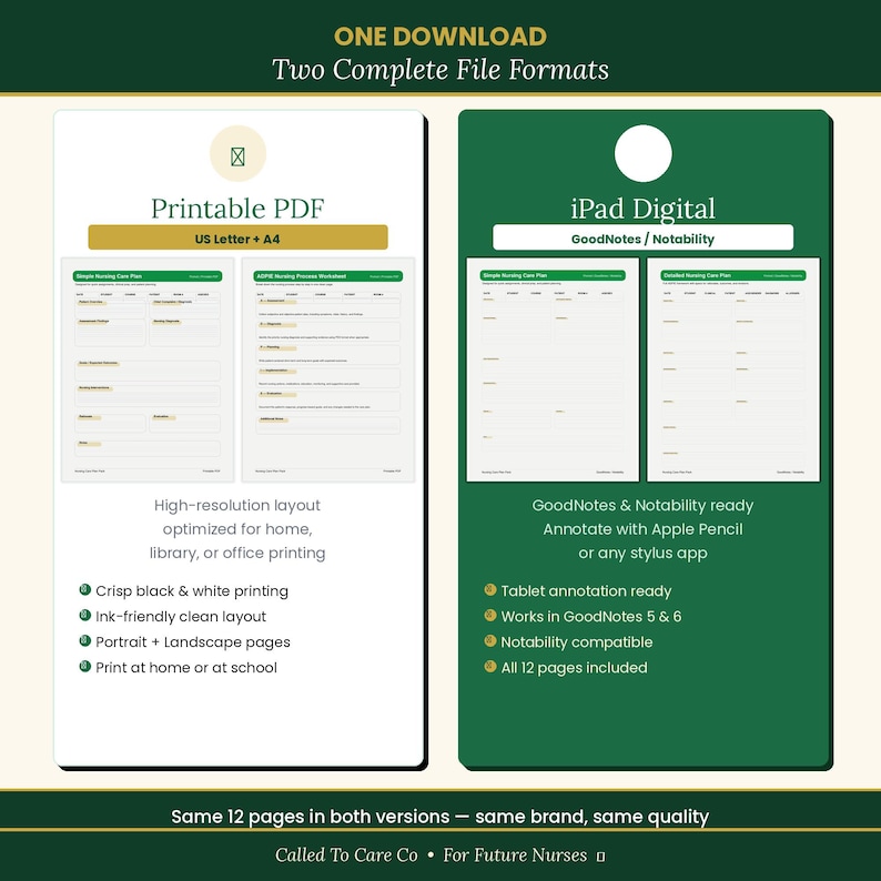 Nursing Care Plan Concept Map Pack | ADPIE Template, Study Sheets (PDF ...