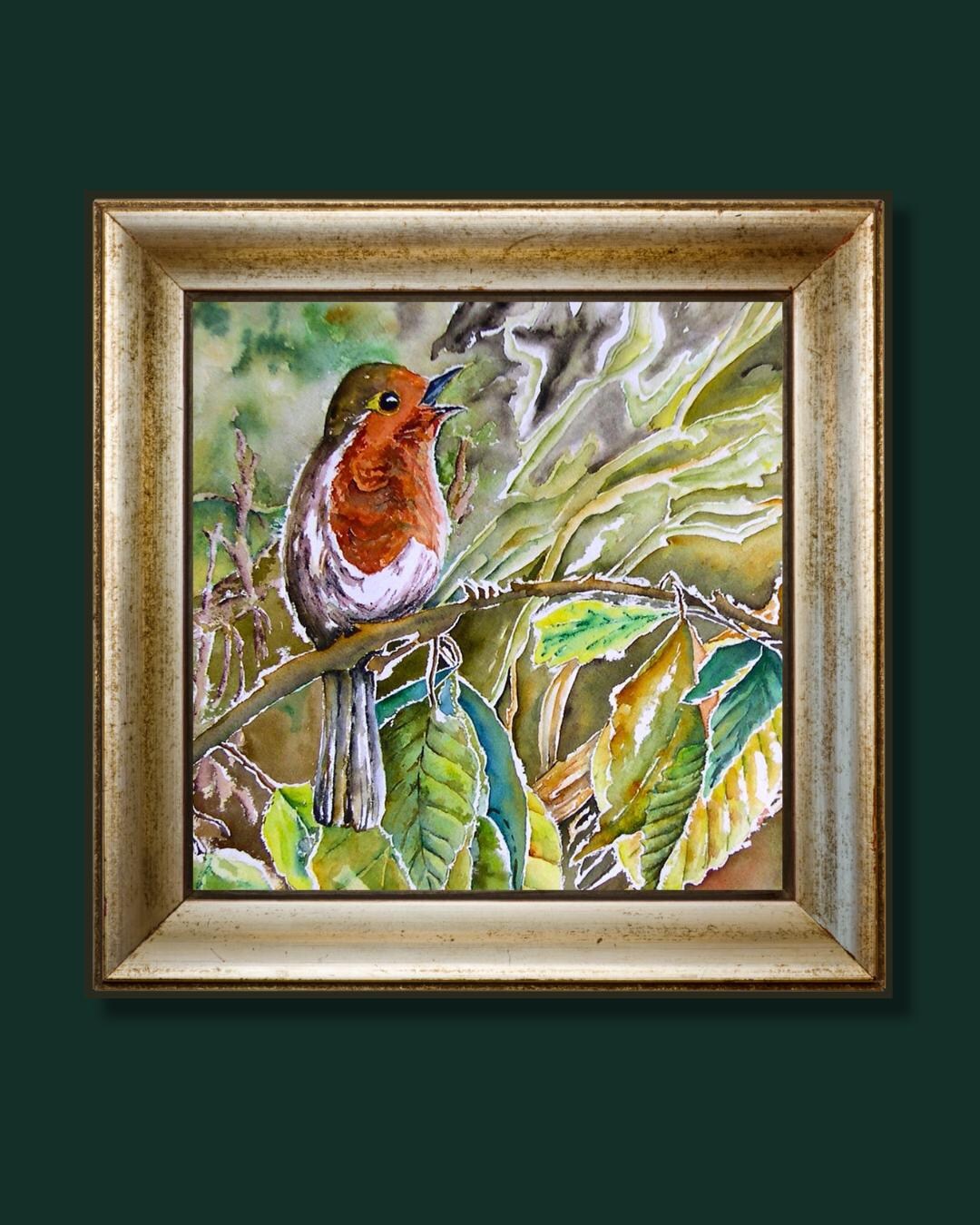 Robin Print, Abstract Art, Song Bird Painting, Springtime Landscape ...