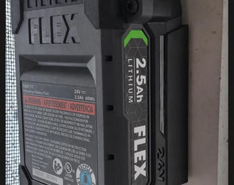 Soporte de pared para batería FLEX de 24 V / Organizador de herramientas para garaje