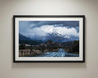 New Zealand West Coast Landscape Print – Moody Rainy Mountains (Digital Download)