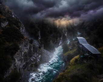 Dramatic Stormy Shotover Canyon New Zealand | Moody Landscape Digital Download