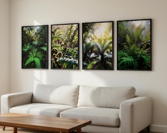 New Zealand Fern Prints | Misty Sunlit Punga, Lush Botanical Wall Art (Digital Download)