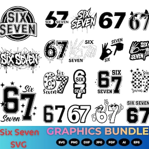 Nummer 67 SVG, Varsity Sports Jersey Cut File, födelsedagsår grafikpaket