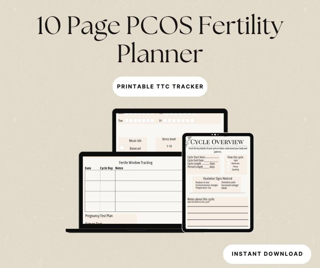 PCOS Fertility Planner Printable | TTC Tracker, Hormone Health Journal ...