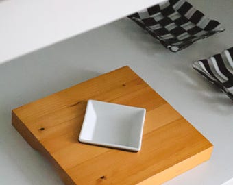 Bandeja de madera individual - Tabla para aperitivos con ramequín - Tabla para embutidos