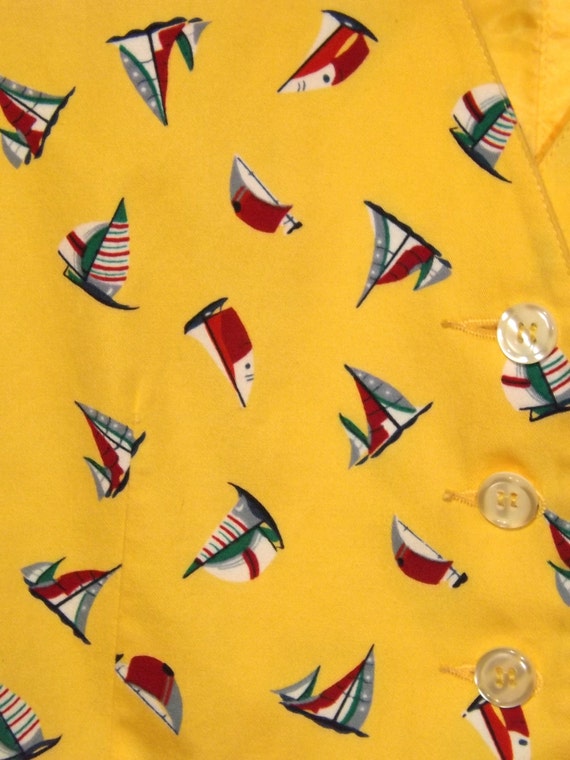 SAIL BOATS On A Sunny Yellow Vest......How Fun Is… - image 4