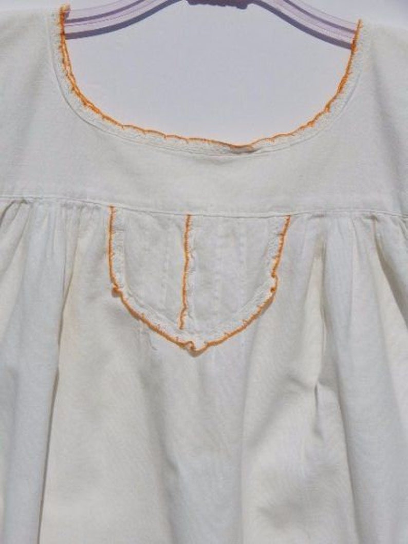 MEXICAN Muslin Top With Lace Detail Ethnic 70/'s Hippie XS
