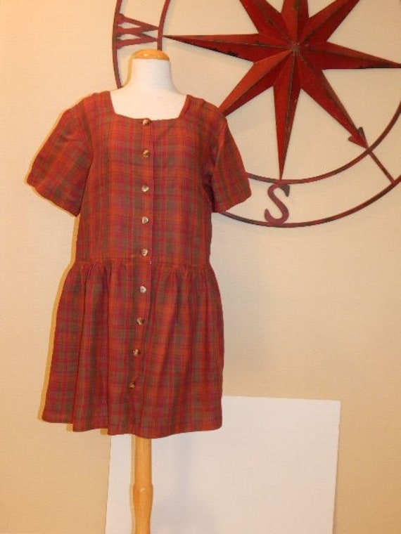 MADRAS Plaid Indian Summer Oversized Romper Dress