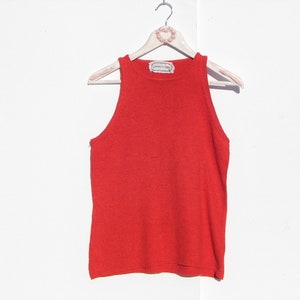 ADRIENNE VITTADINI.... Soft Deep Red Sweater Knit Racer Tank Top