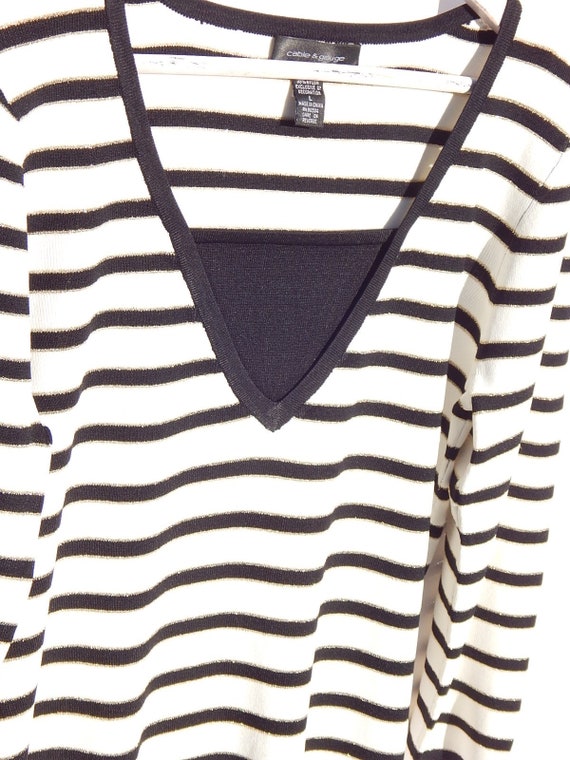 CABLE & GAUGE....90's Stripped Sailor Knit Sweate… - image 3