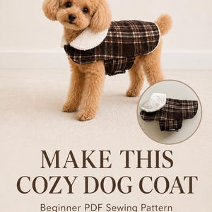 Patrón de costura para abrigo de perro en PDF / Patrón de chaqueta para perro para principiantes / Patrón de costura imprimible en A4 / Patrón de abrigo para mascotas / Patrón de ropa para perros fácil