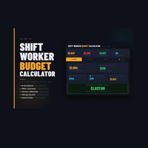Shift Worker Budget Calculator | Overtime, Differential Pay Tracker (HTML File)