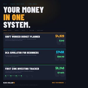 Sistema de inicio financiero para trabajadores de oficina: calculadoras de presupuesto, inversión y objetivos de 10 000 dólares (HTML)