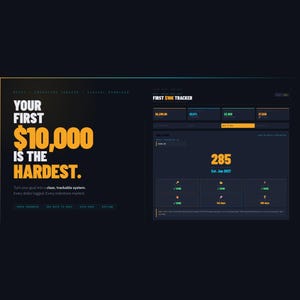 First 10K Investing Tracker | Portfolio Goal Progress Bar (HTML File)