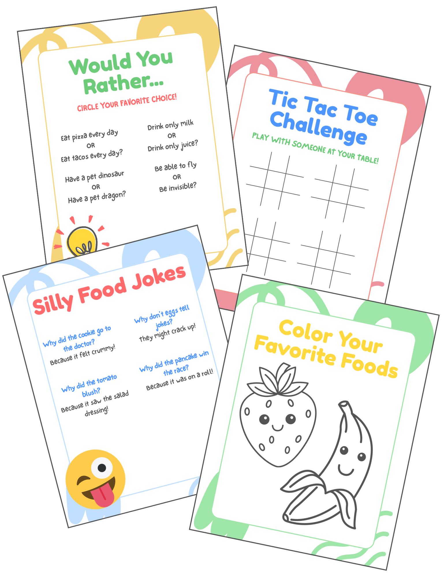 Kids Restaurant Activity Kit Printable | Travel Activity Pack for Kids ...