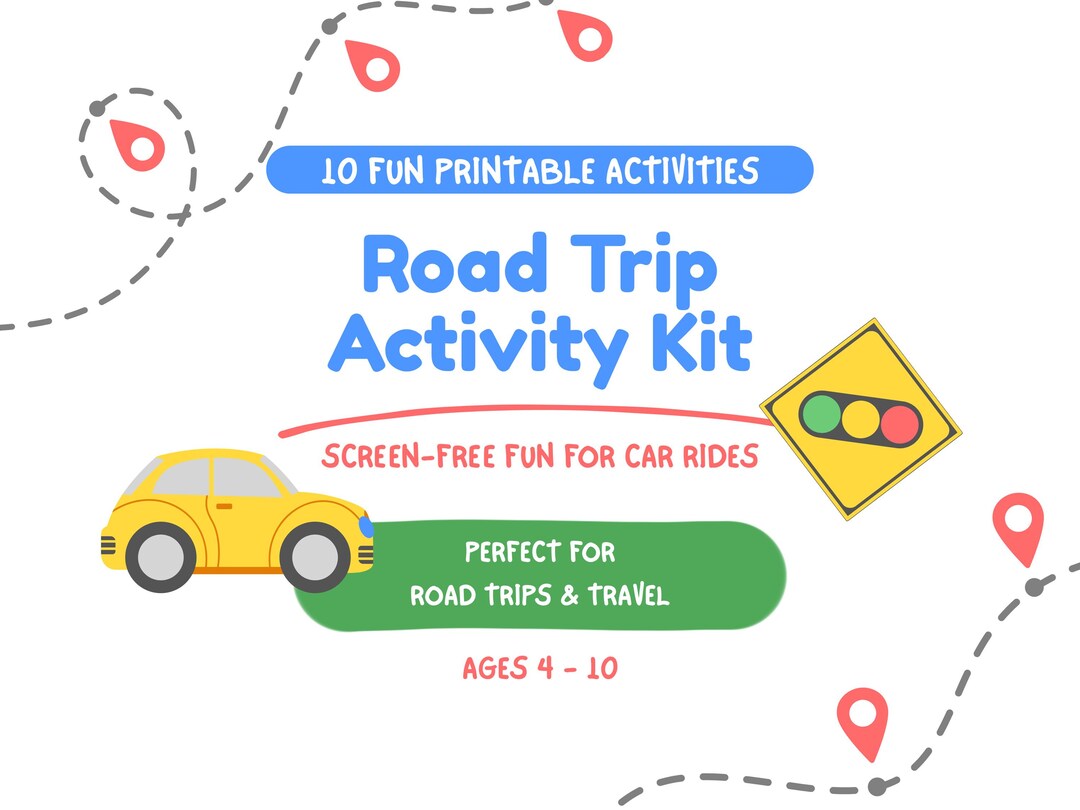 Road Trip Activity Kit for Kids Printable | Travel Activity Pack | Car ...