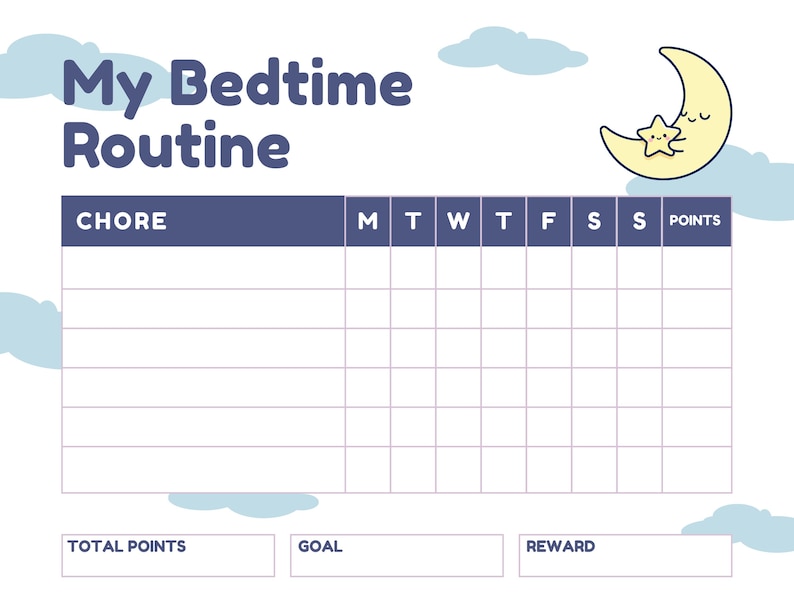 Blank Routine Chart Bundle Printable | Blank Chore Chart | Morning ...
