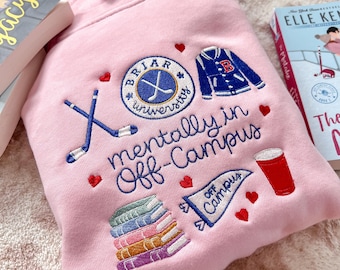 College Hockey Romance Crewneck | Sports Romance Reader Sweatshirt | BookTok Romance Sweater | Embroidered Bookish Crew