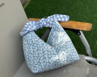 Quilted Flora Cotton Lunch Bag, Reusable Picnic, Insulated Bento Bag