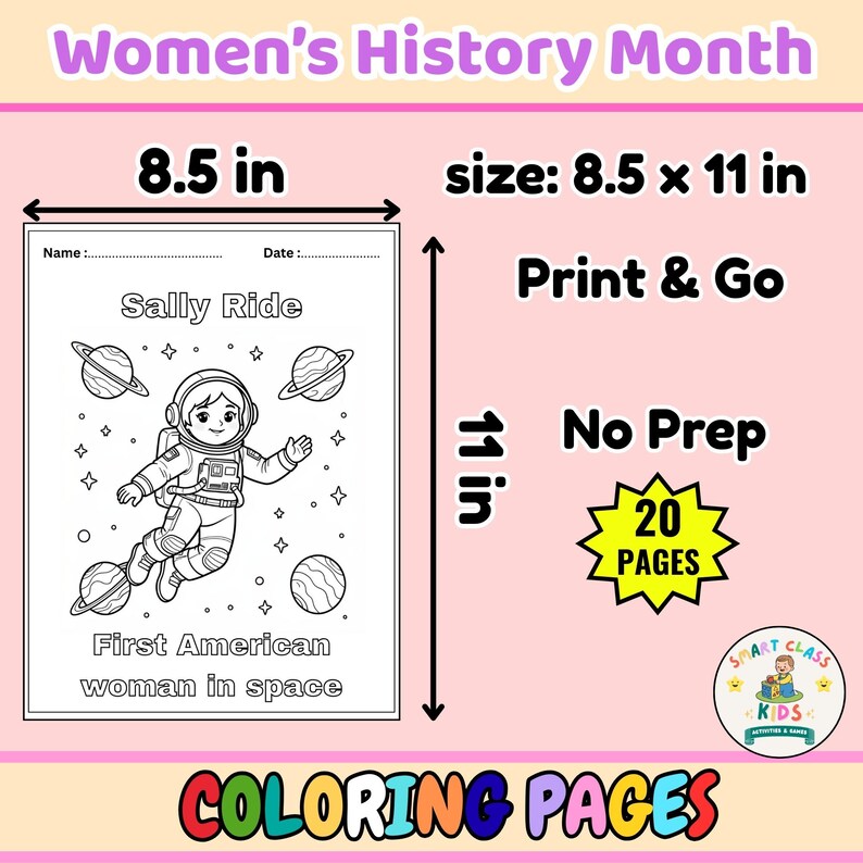 Famous Women Coloring Pages | Women's History Month Kids Activity (PDF ...