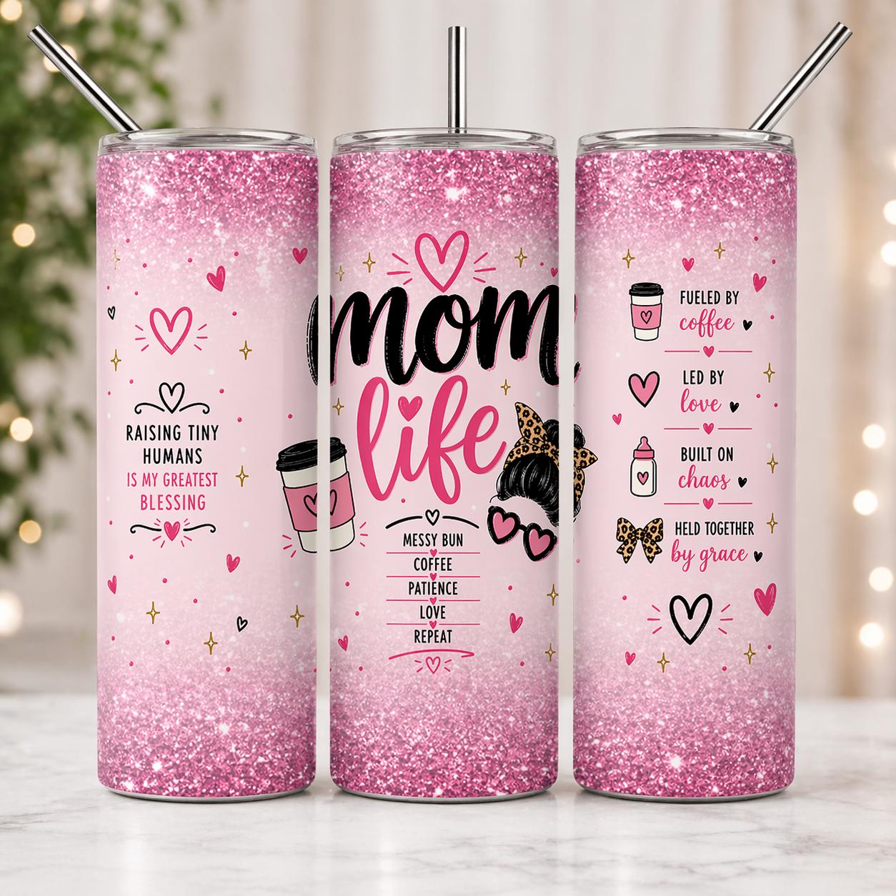 Mom Life 20oz Skinny Tumbler Wrap PNG - Etsy