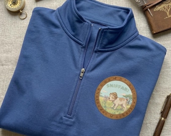 Sniffari Adventure Dog Quarter-Zip Pullover: Lightweight Moisture-Wicking Sport Top for Pet Lovers