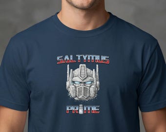 Saltymus Prime Unisex T-Shirt | Funny Gamer Salty Meme Tee | Transformers Pun Comfort Colors